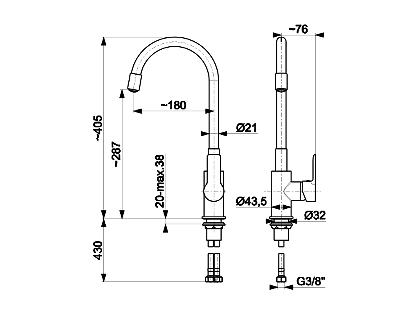 Robinet de cuisine réglable direction Silicone écologique en céramique avec flexible Blanc