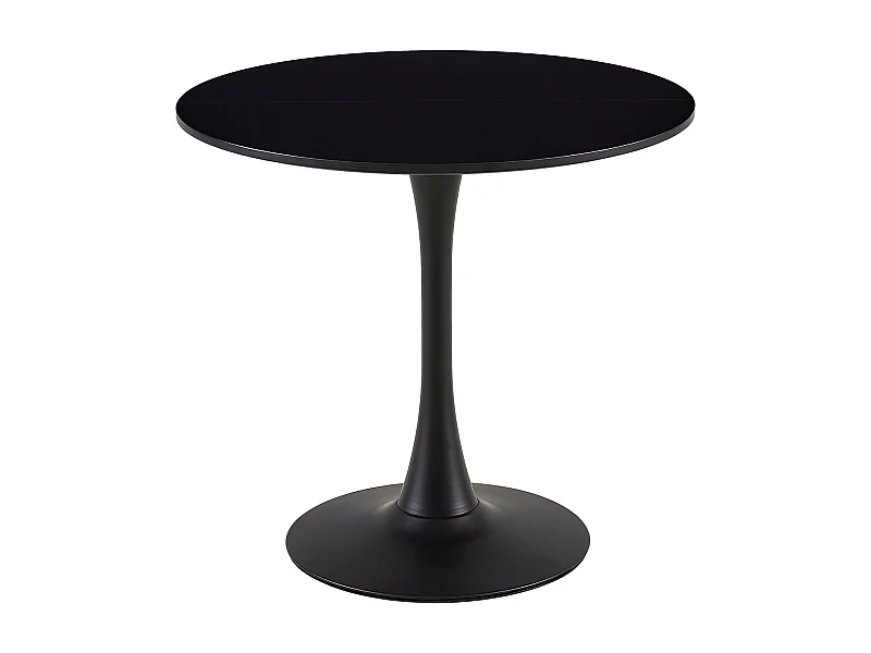 Table Ronde Noir Loisirs Table à Manger Scandinave Balcon Petite Table Ronde(Size:80x80x73cm)