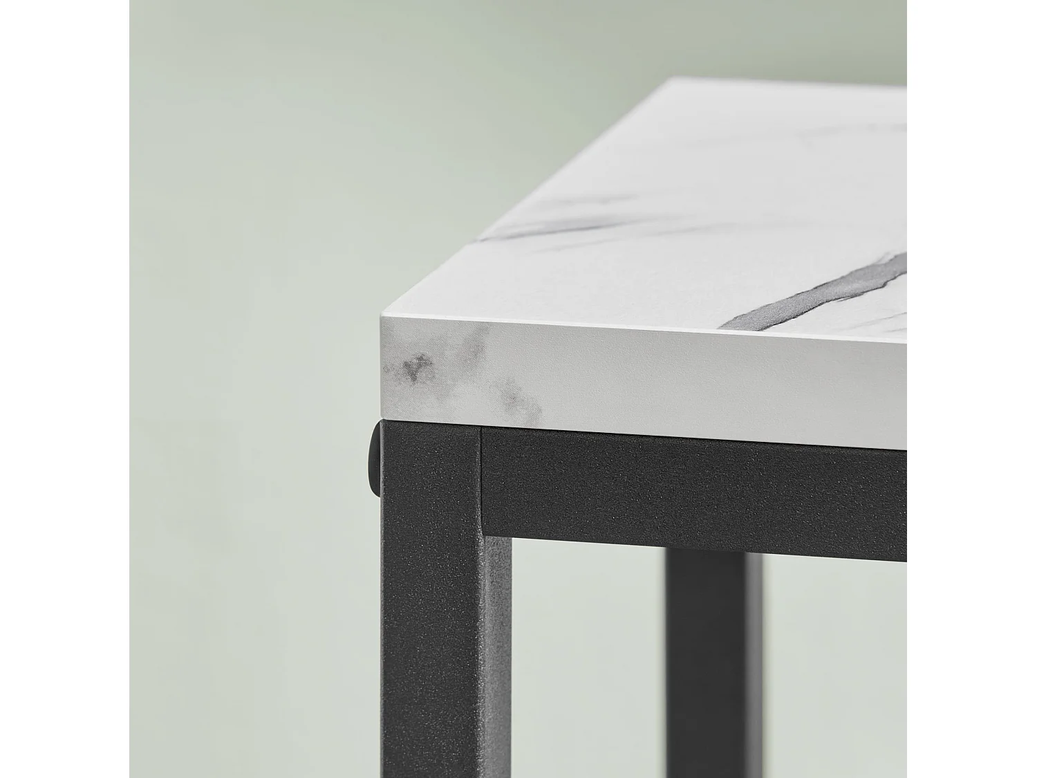 Stojak na kwiaty Valora z 4 półkami, biały marmur, z czarnymi nogami, do dekoracji