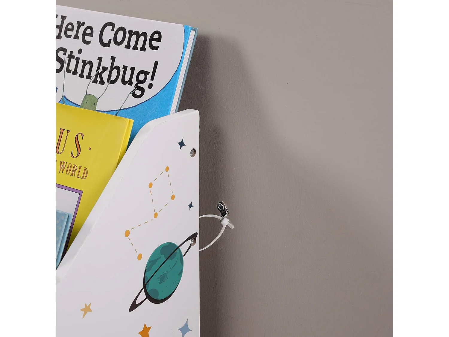Étagère à jouets multicolore Valora avec bibliothèque et tiroir mobile