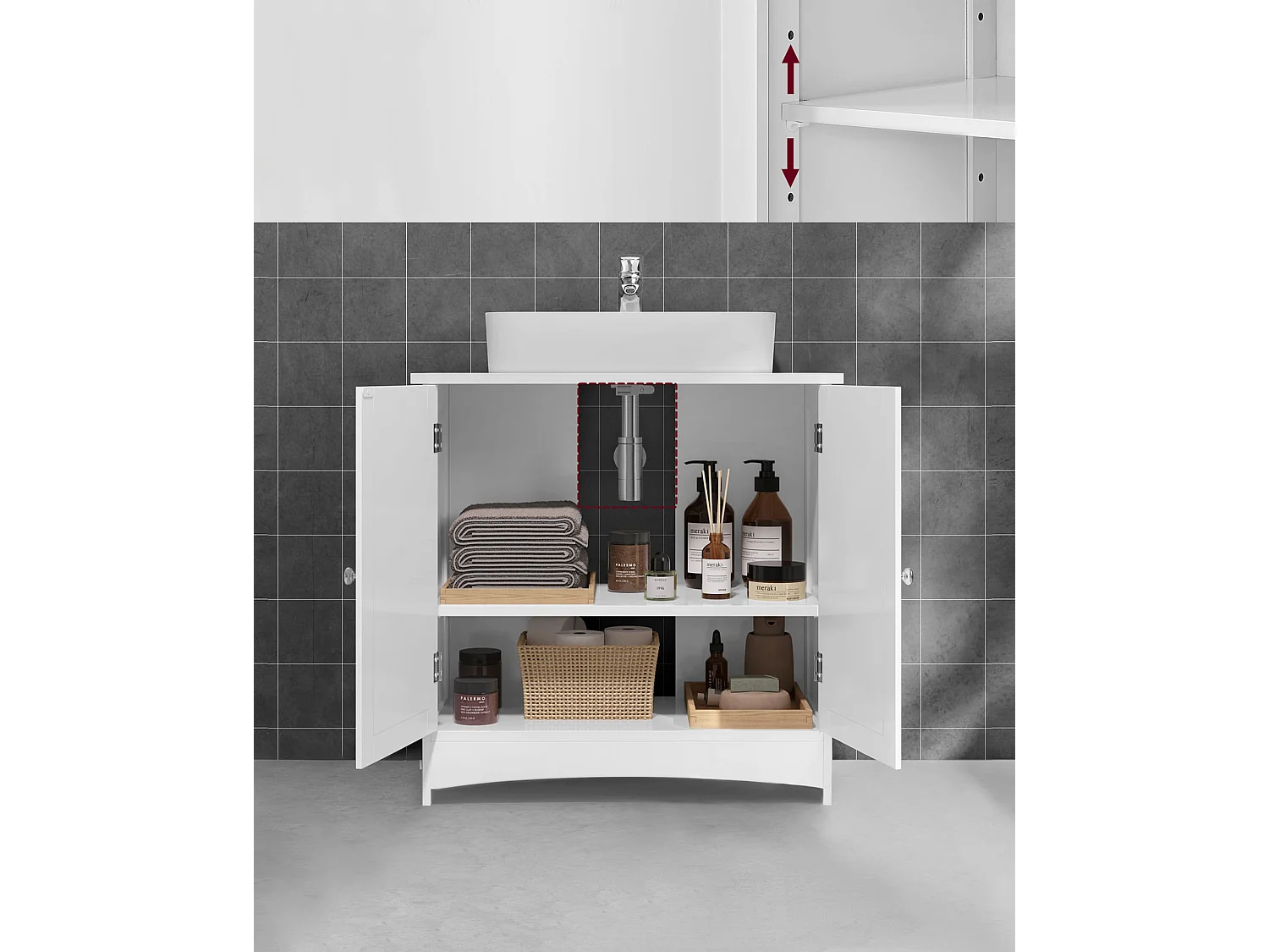 Meuble de salle de bain sous-vasque Valora | Blanc | Compact | Scandinave