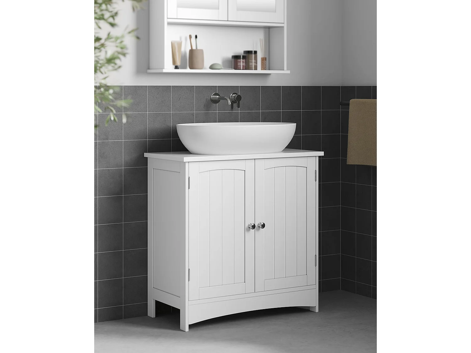 Meuble de salle de bain sous-vasque Valora | Blanc | Compact | Scandinave