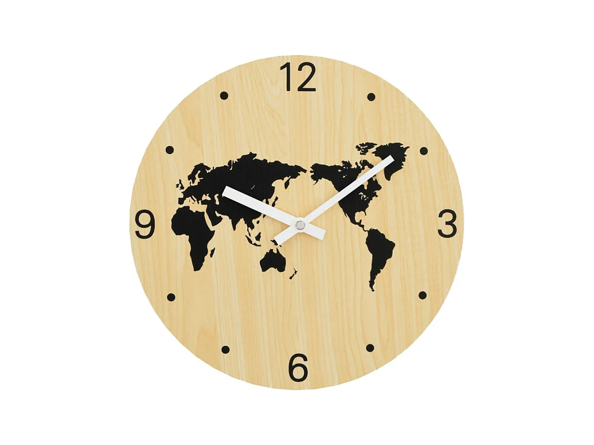 Horloge murale jaune et noir Ø30 cm bois d ingénierie