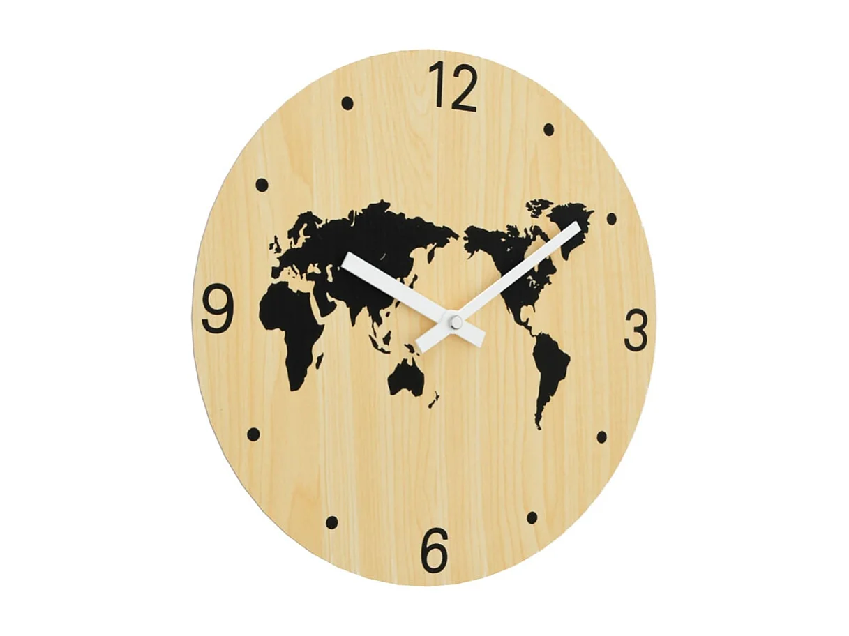 Horloge murale jaune et noir Ø30 cm bois d ingénierie