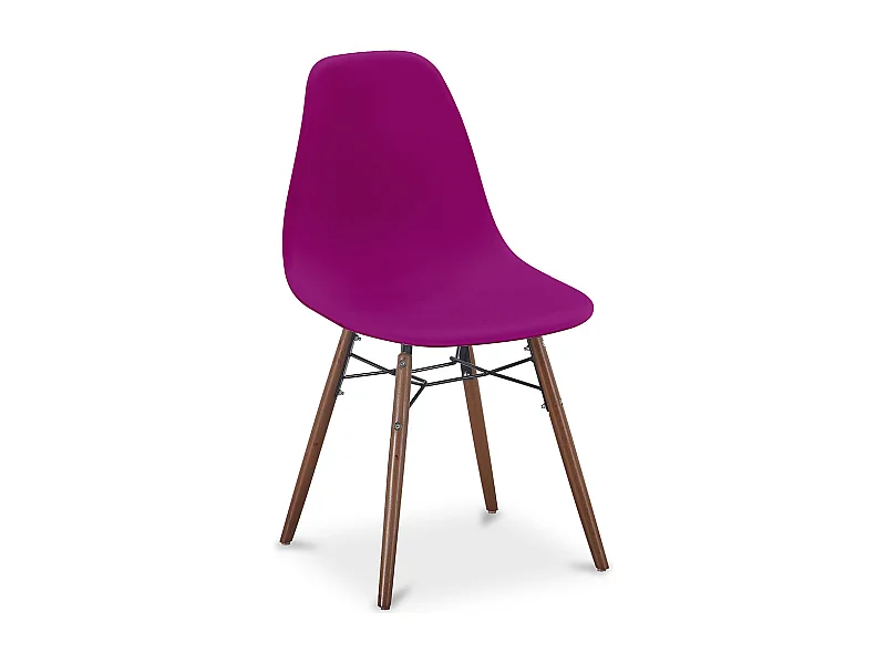 Chaises de Salle à Manger - Design Scandinave - Pieds en Bois Foncé - Skögur Mauve