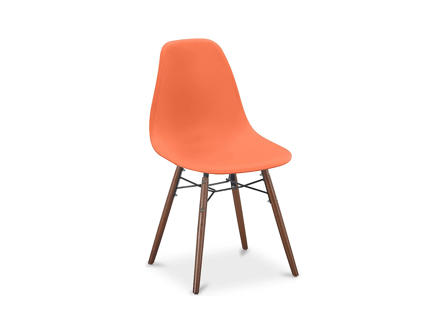 Sillas de Comedor - Diseño Escandinavo - Patas de Madera Oscura - Skögur Naranja