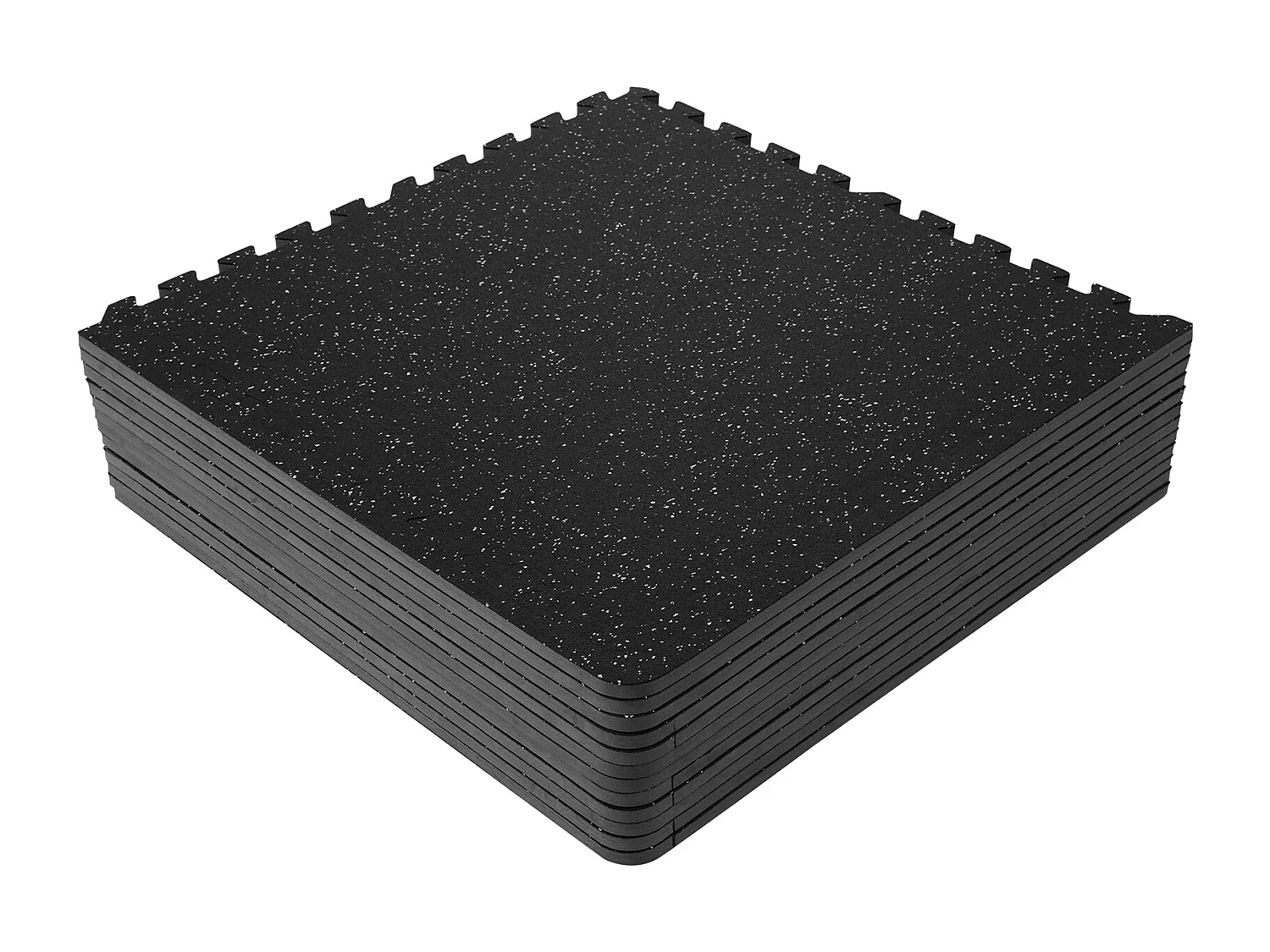 Alfombra de Caucho SucceBuy para Fitness, 12 Piezas, 1.27 cm de Espesor, 60.96 x 60.96 cm, Negro-Gris Reducción de Sonido y Ruido