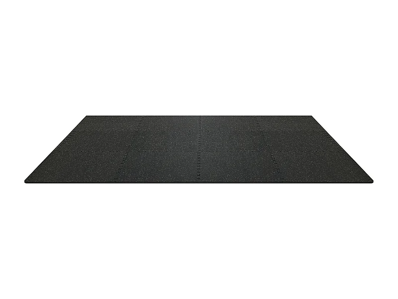 Alfombra de Caucho SucceBuy para Fitness, 12 Piezas, 1.27 cm de Espesor, 60.96 x 60.96 cm, Negro-Gris Reducción de Sonido y Ruido
