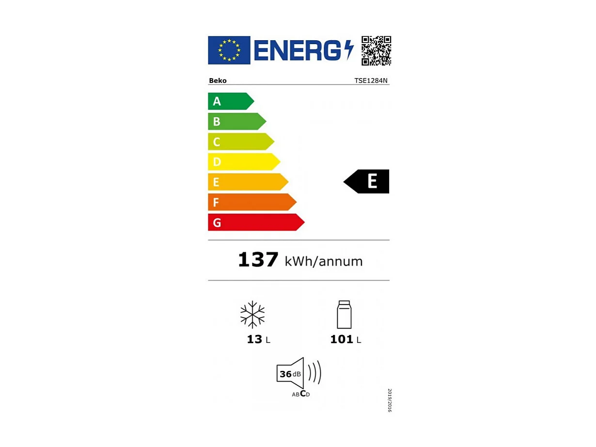 Beko TSE1284N frigorifero monoporta Libera installazione 114 L E Bianco