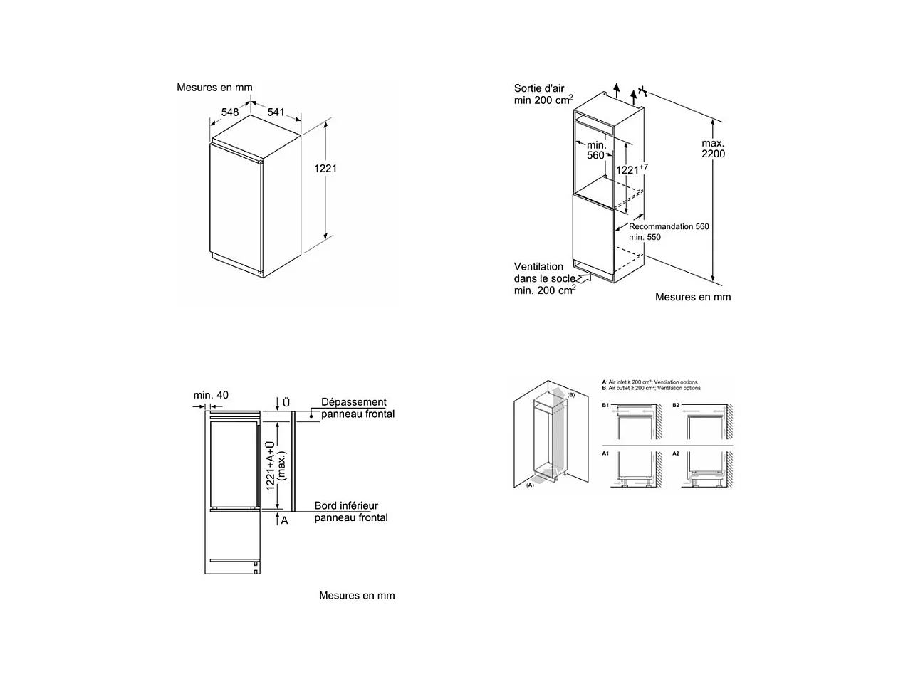 Réfrigérateurs 1 porte BOSCH, KIR41NSE0