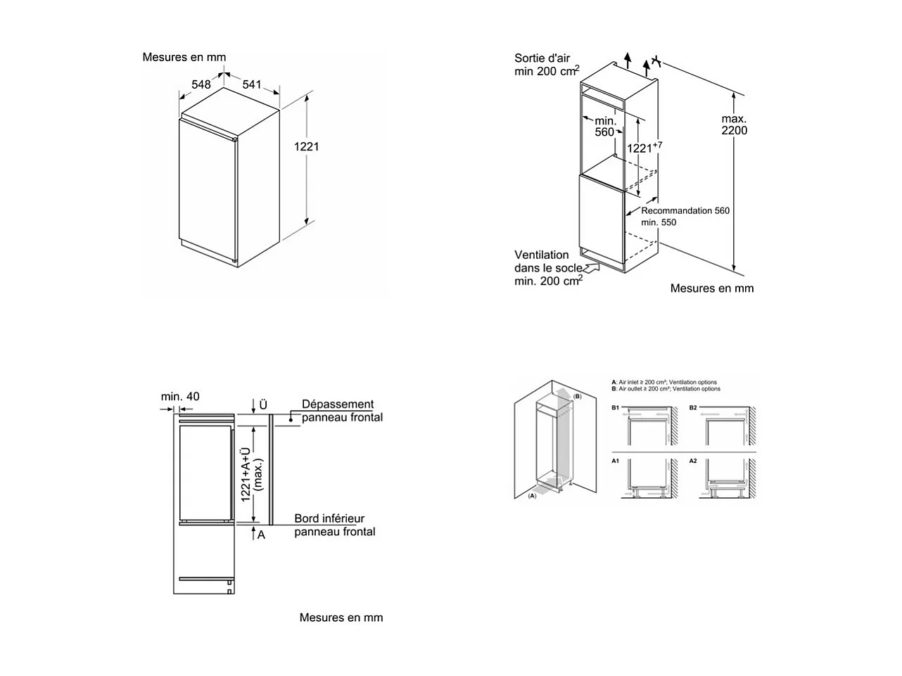 Réfrigérateurs 1 porte BOSCH, KIR41NSE0
