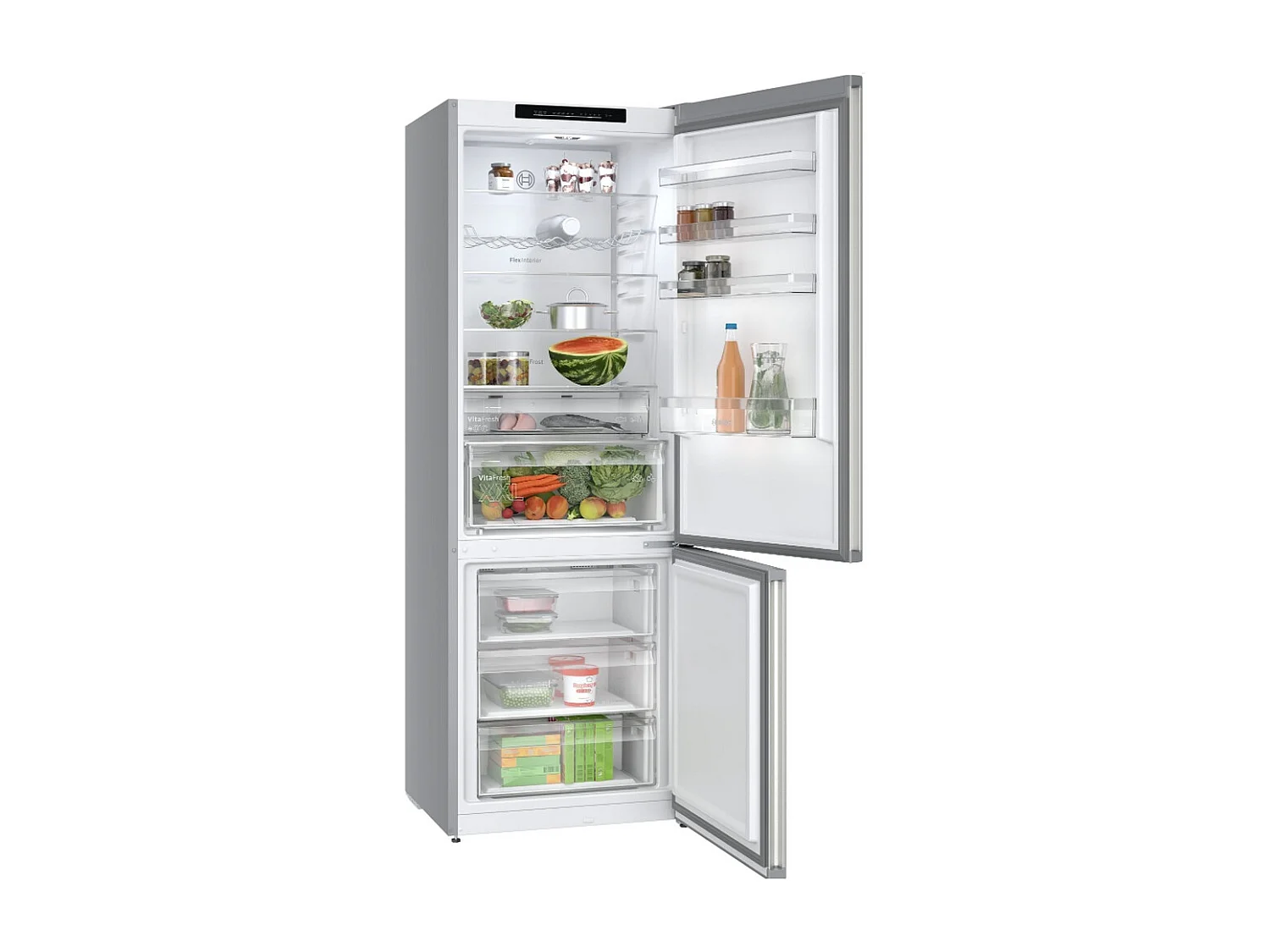 Bosch Serie 4 KGN492IAF , Frigorifero combinato da libera installazione, 203 x 70 cm, Acciaio spazzolato anti-impronta Classe A