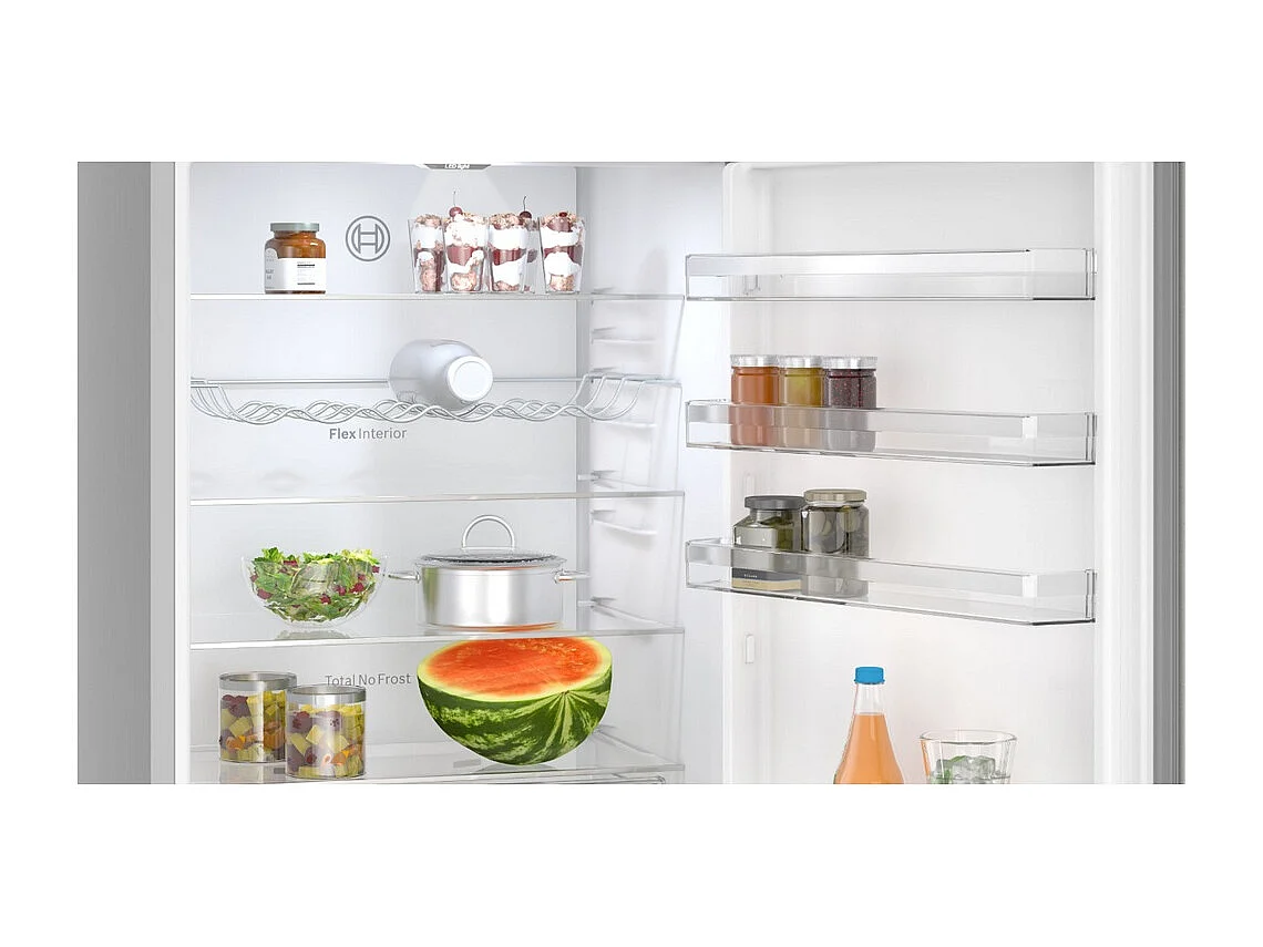 Bosch Serie 4 KGN492IAF , Frigorifero combinato da libera installazione, 203 x 70 cm, Acciaio spazzolato anti-impronta Classe A