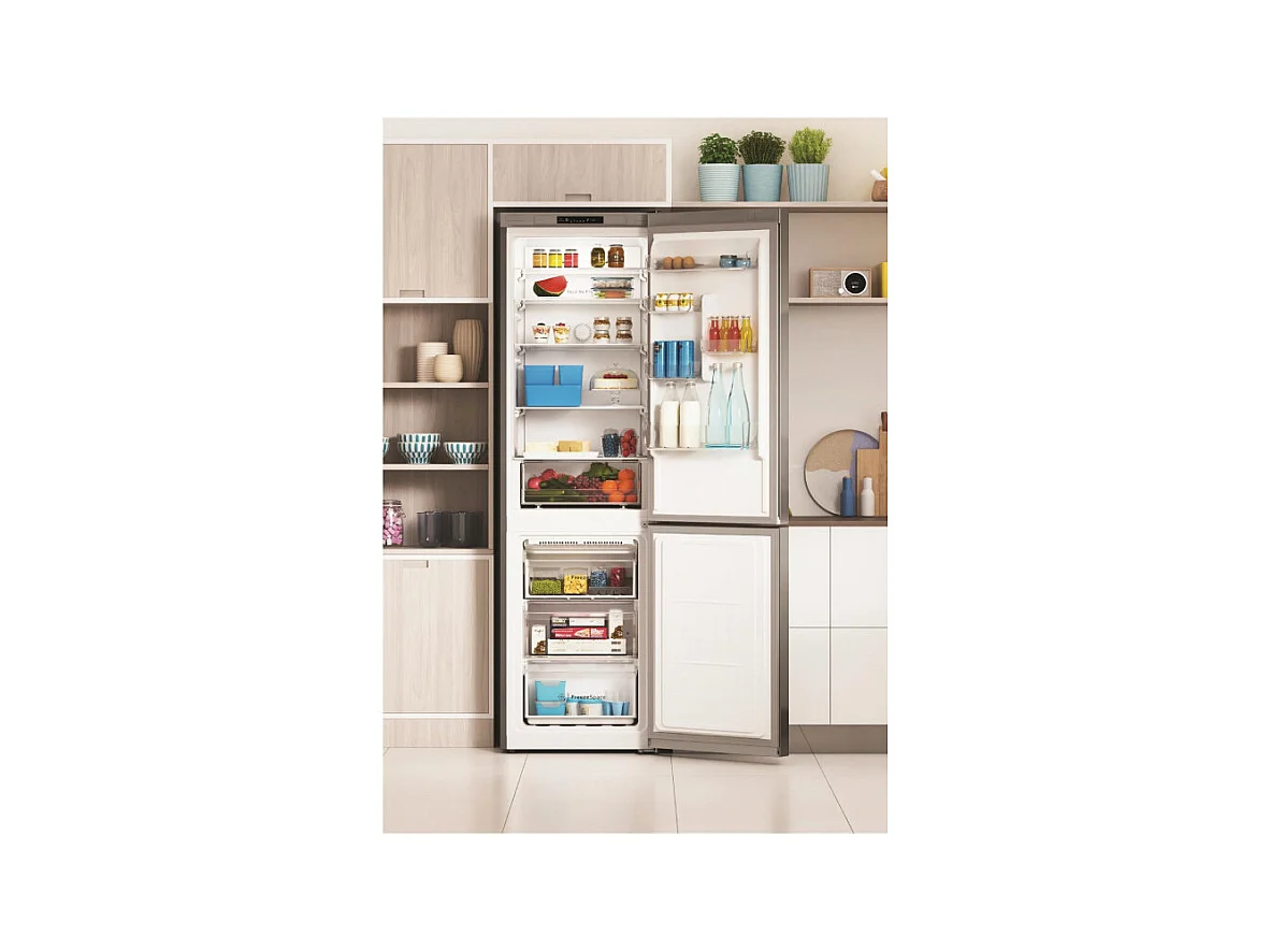 Frigorifero Indesit INFC9 TI22X con Congelatore Libera Installazione E Acciaio Inossidabile