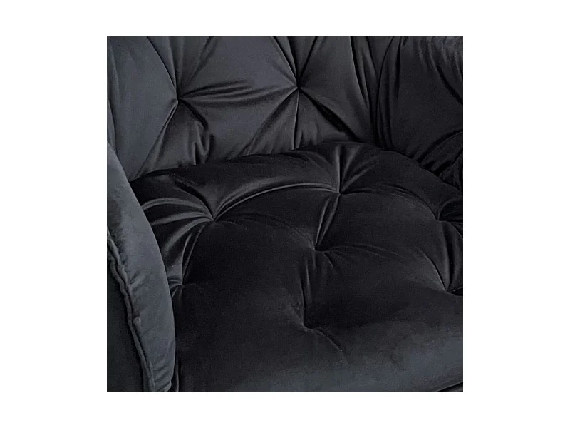 Lot 2 chaises en velours noir avec pieds en métal noir - STERN 2