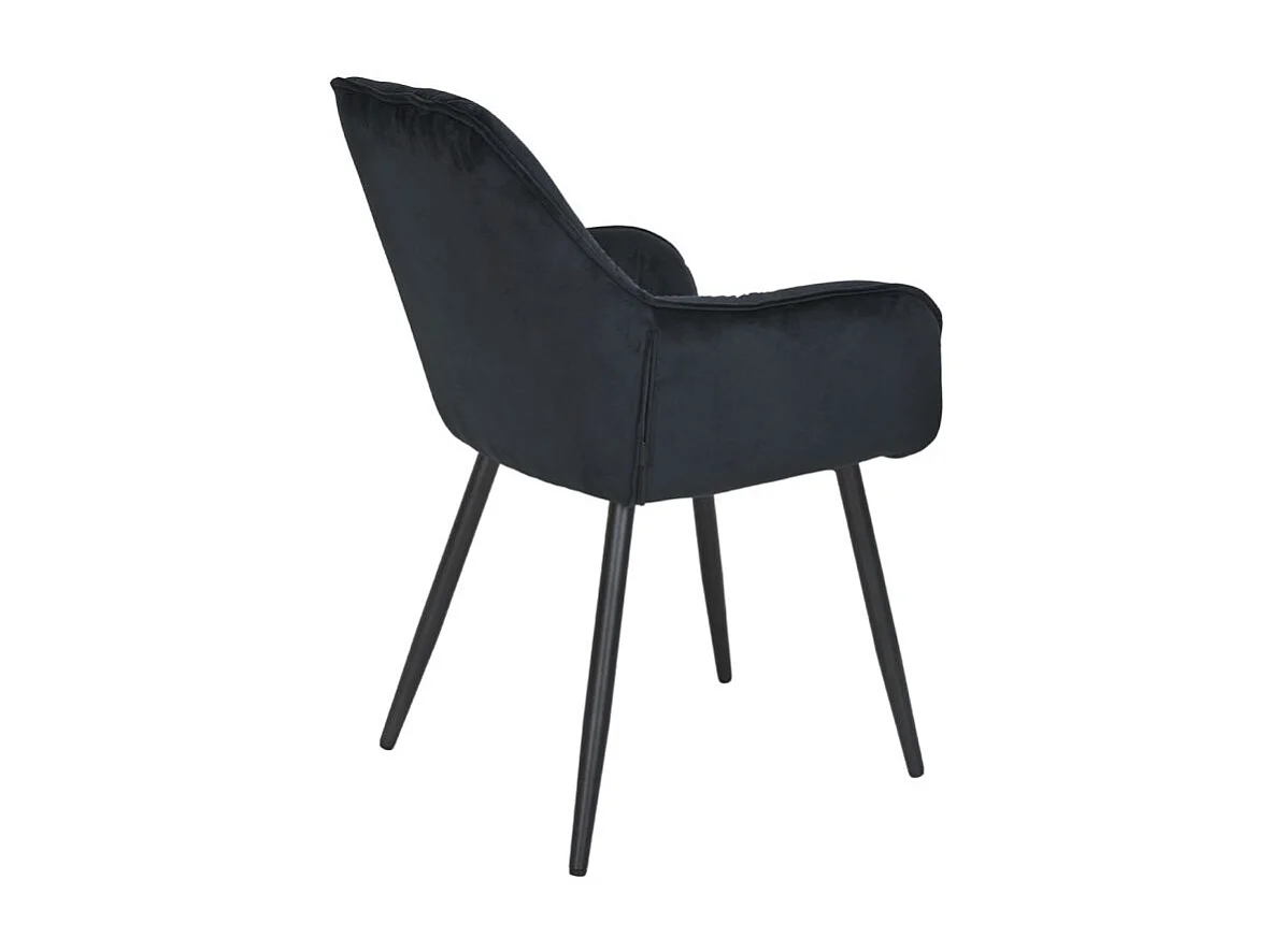 Lot 2 chaises en velours noir avec pieds en métal noir - STERN 2