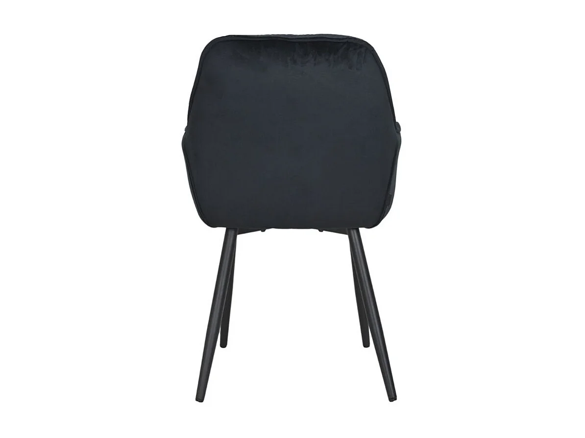 Lot 2 chaises en velours noir avec pieds en métal noir - STERN 2