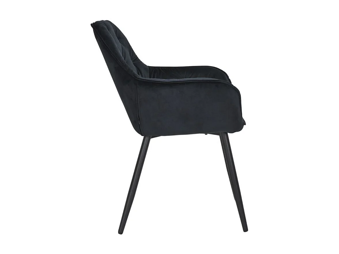 Lot 2 chaises en velours noir avec pieds en métal noir - STERN 2