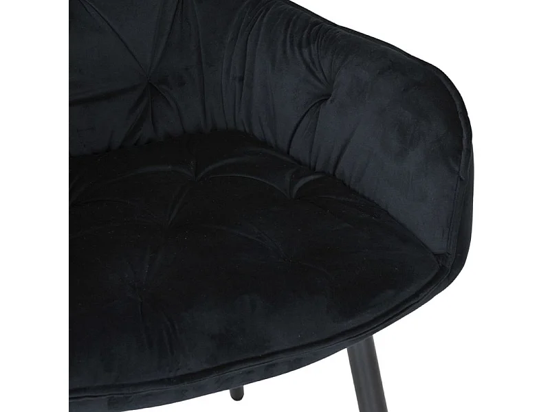 Lot 2 chaises en velours noir avec pieds en métal noir - STERN 2