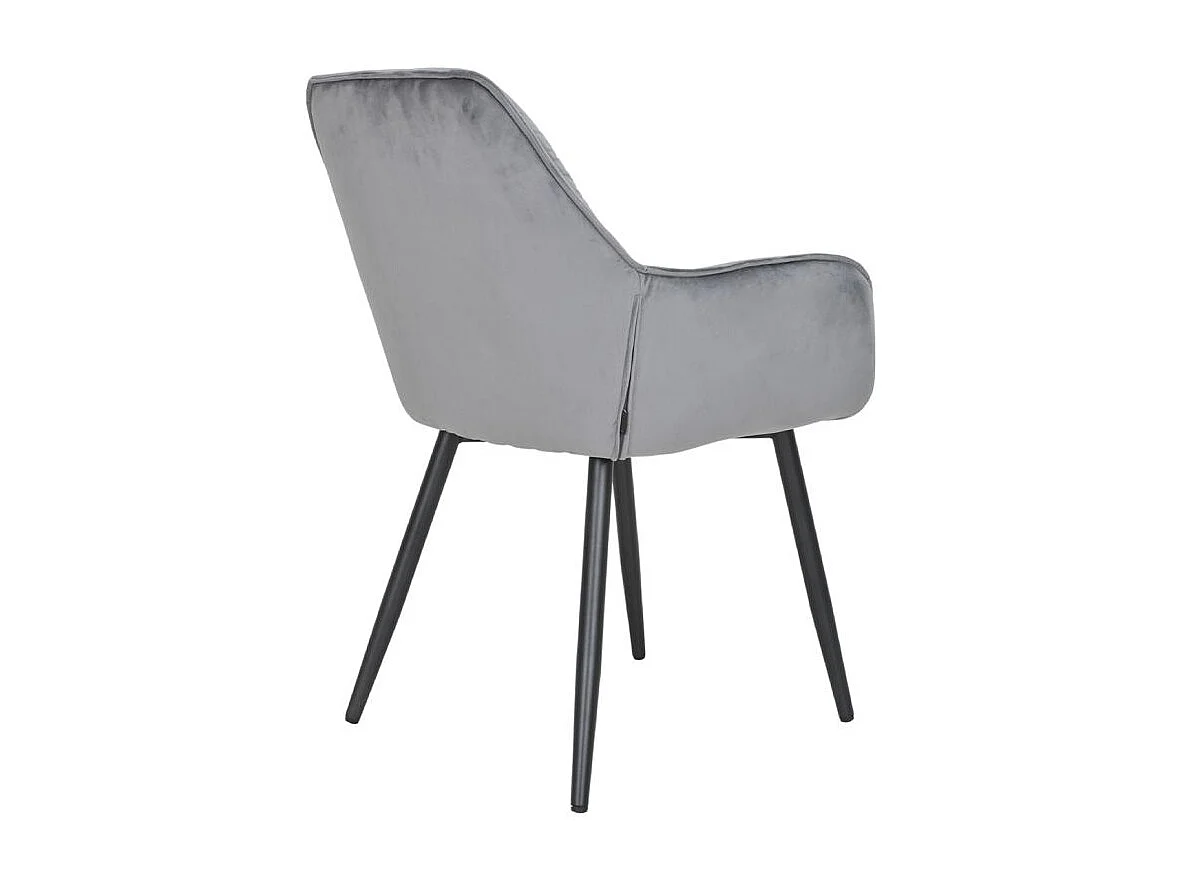 Lot 2 chaises en velours gris foncé avec pieds en métal noir - STERN 2