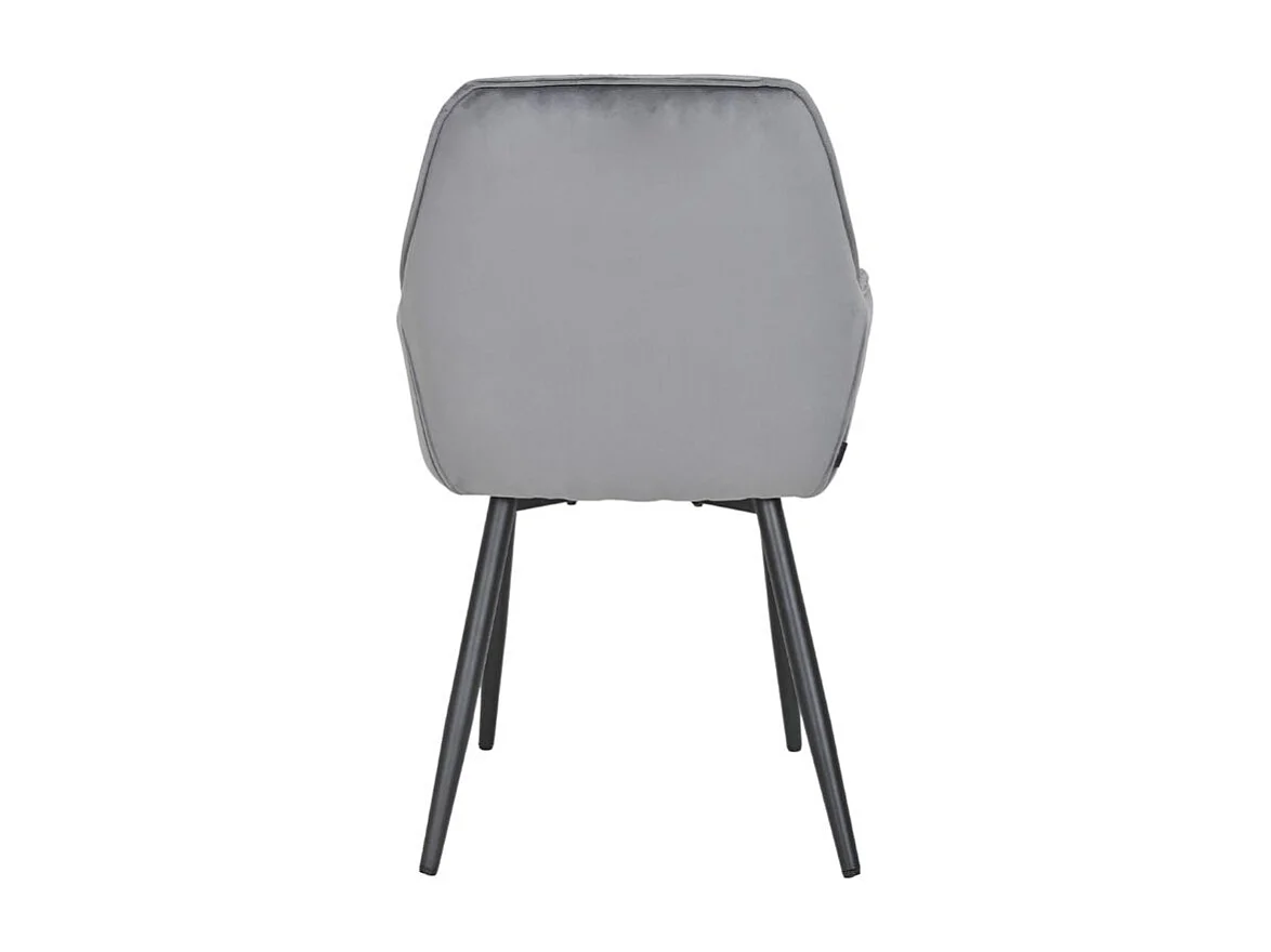 Lot 2 chaises en velours gris foncé avec pieds en métal noir - STERN 2