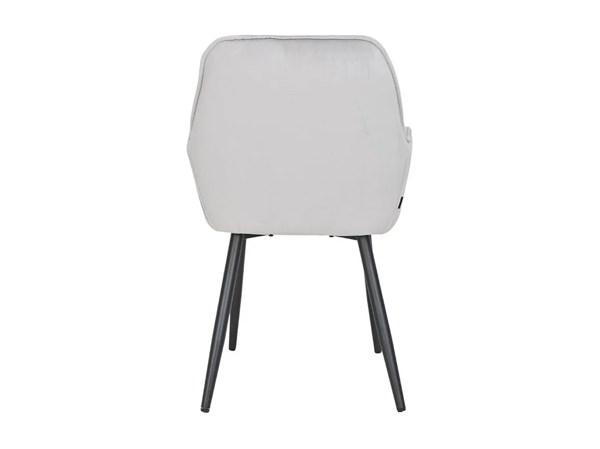 Lot 2 chaises en velours gris clair avec pieds en métal noir - STERN 2