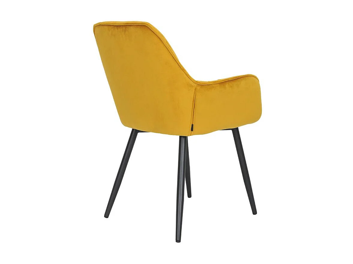 Lot 2 chaises en velours jaune avec pieds en métal noir - STERN 2