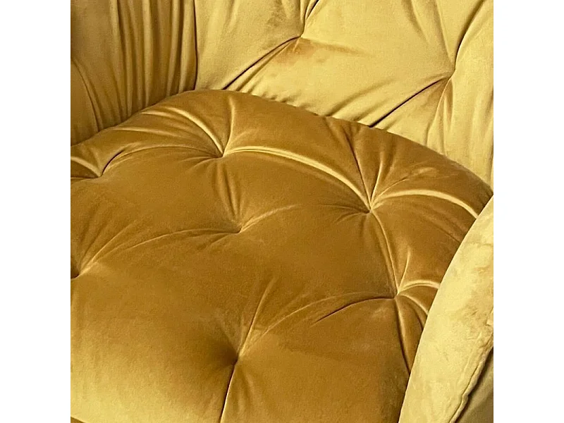 Lot 2 chaises en velours jaune avec pieds en métal noir - STERN 2