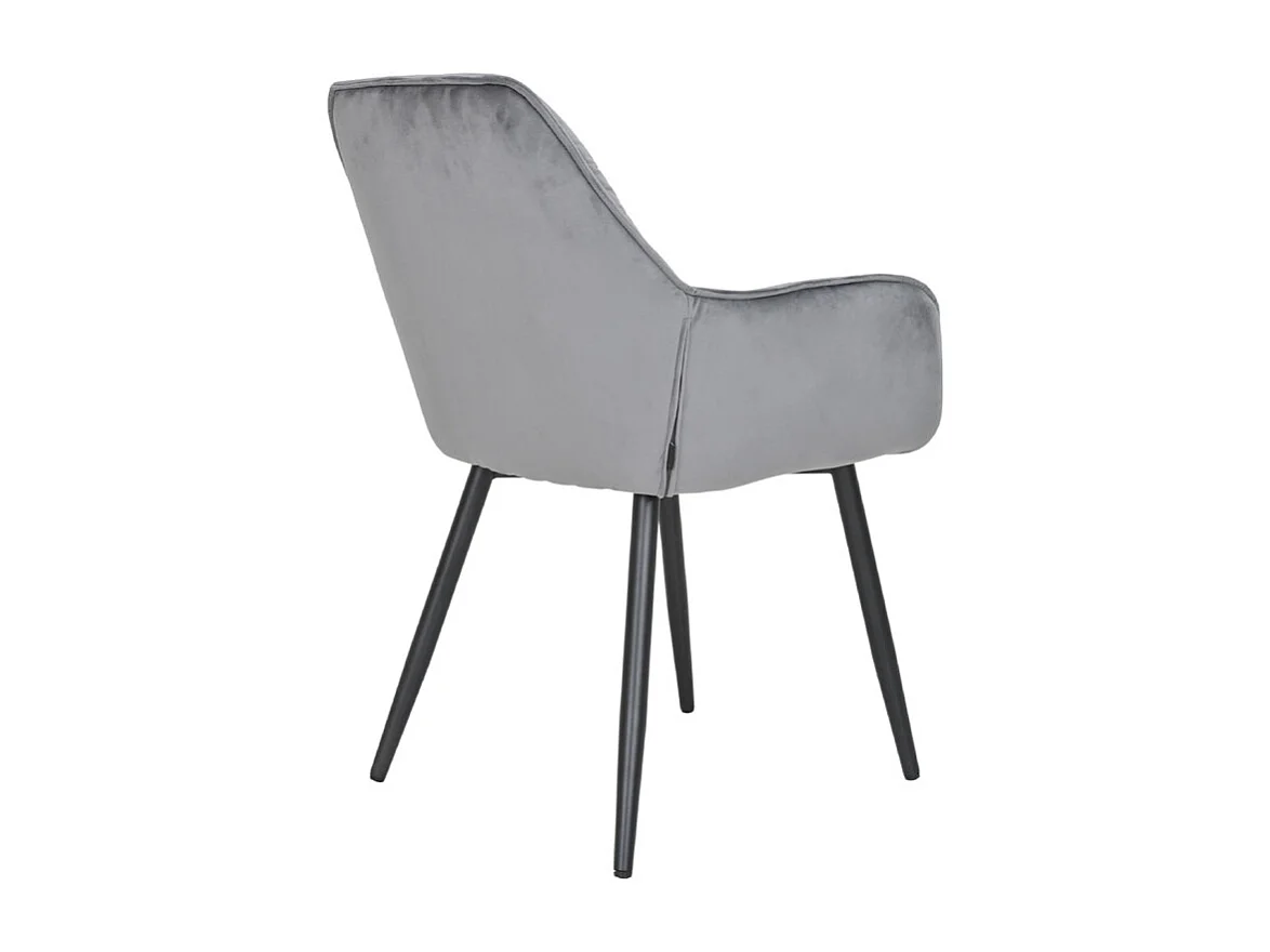 Chaise capitonnée en velours gris foncé et pieds en métal - STERN 2