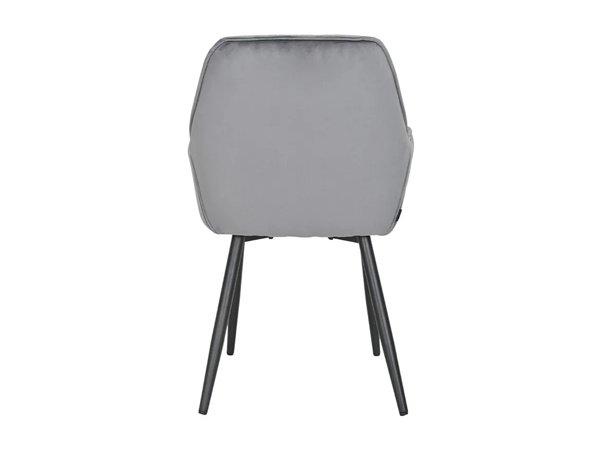 Chaise capitonnée en velours gris foncé et pieds en métal - STERN 2