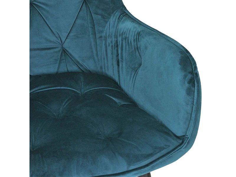 Lot 2 chaises en velours bleu canard avec pieds en métal - STERN 2