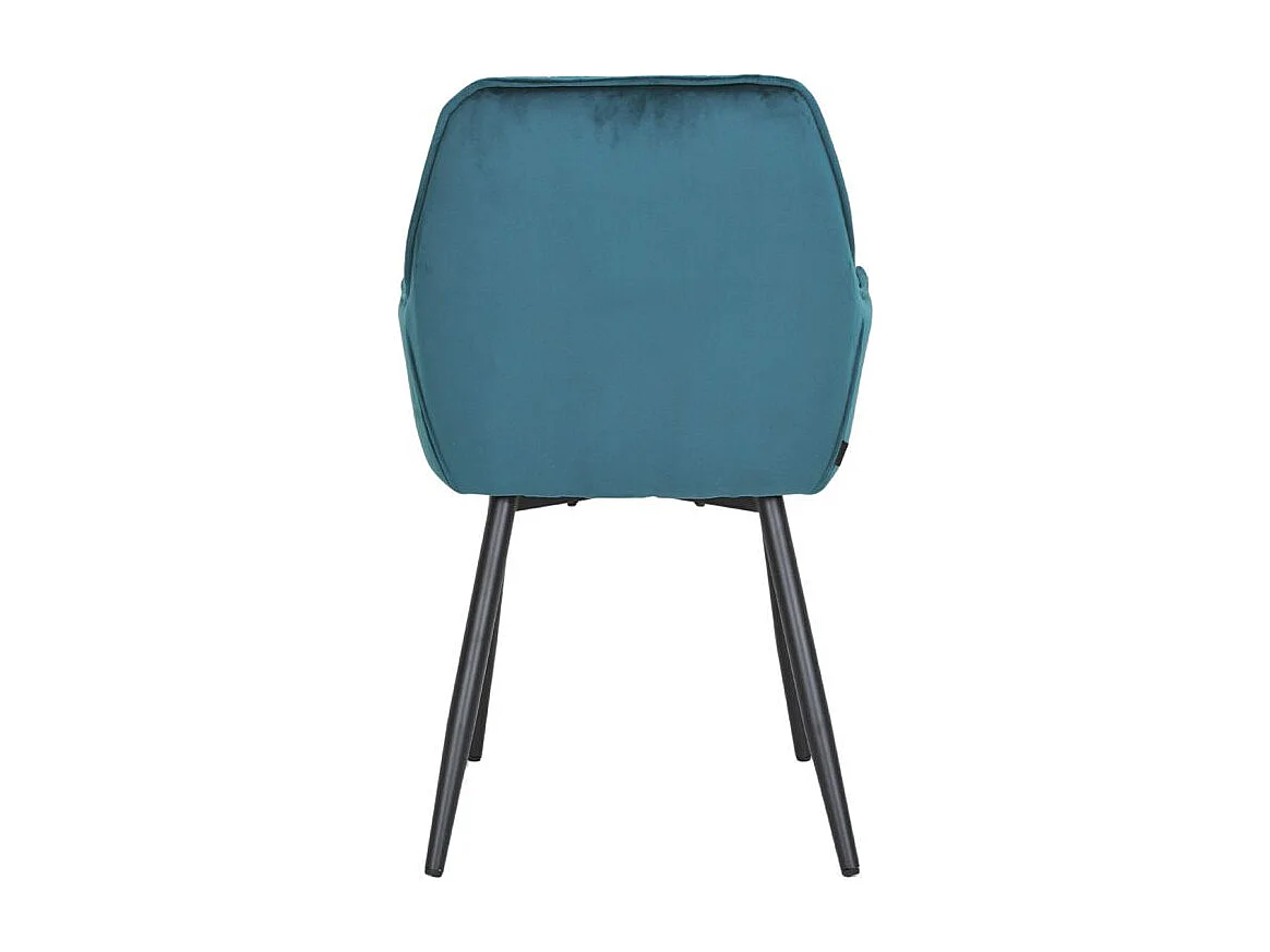 Lot 2 chaises en velours bleu canard avec pieds en métal - STERN 2