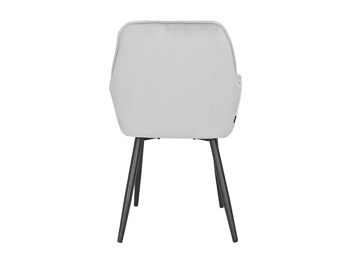 Chaise capitonnée en velours gris clair et pieds en métal - STERN 2