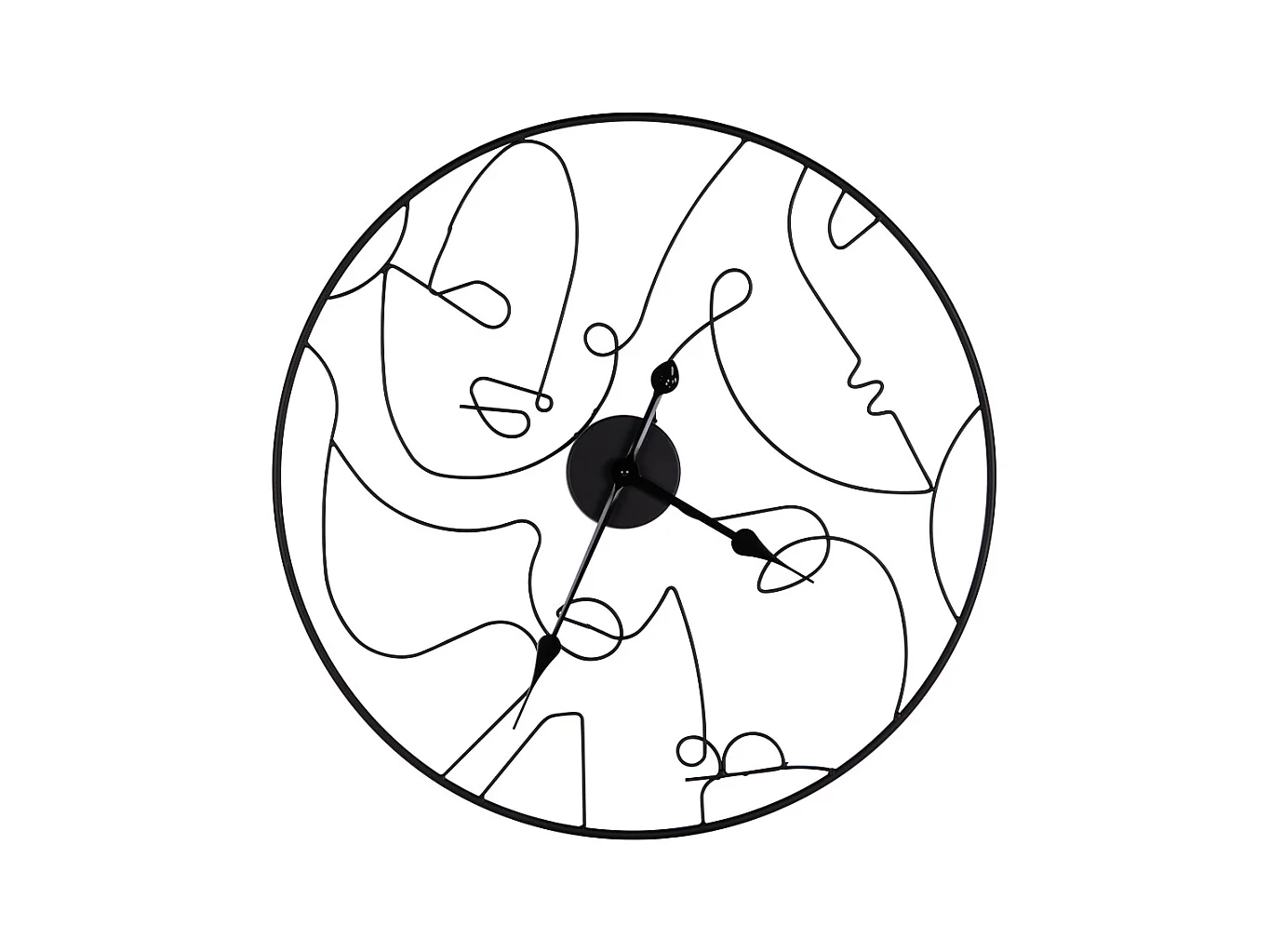 Horloge noire métal visage 60 cm