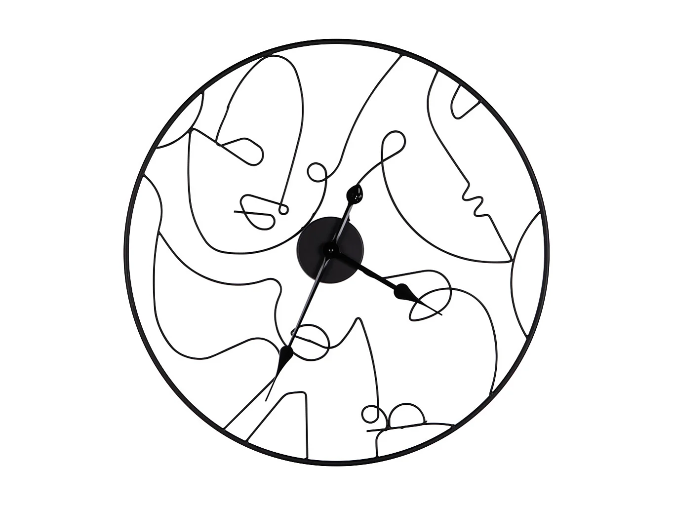 Horloge noire métal visage 60 cm