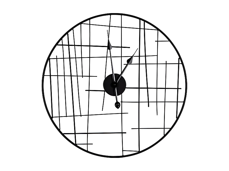 Horloge noire métal filaire 60 cm