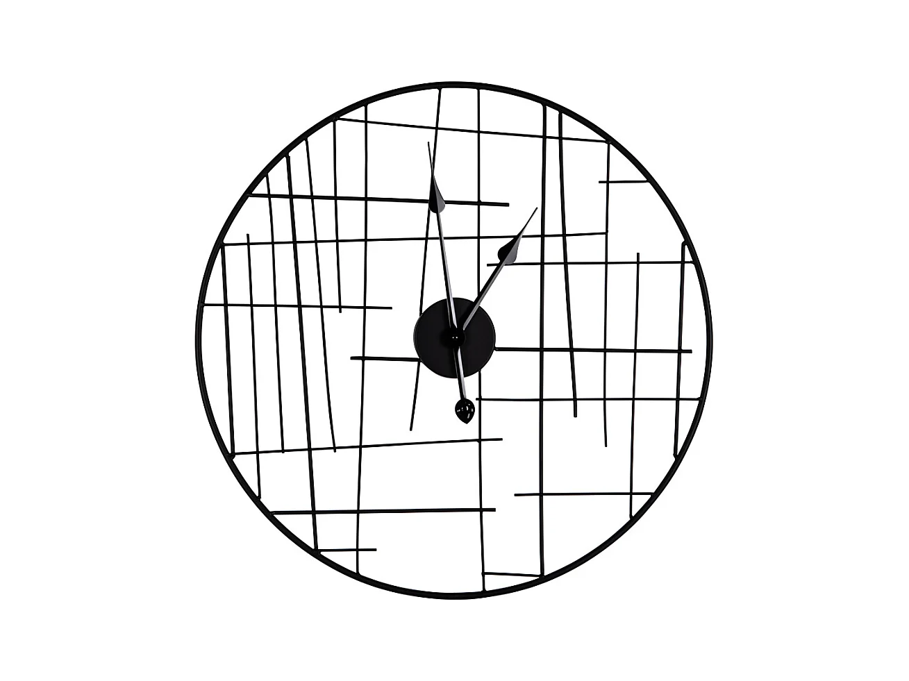 Horloge noire métal filaire 60 cm