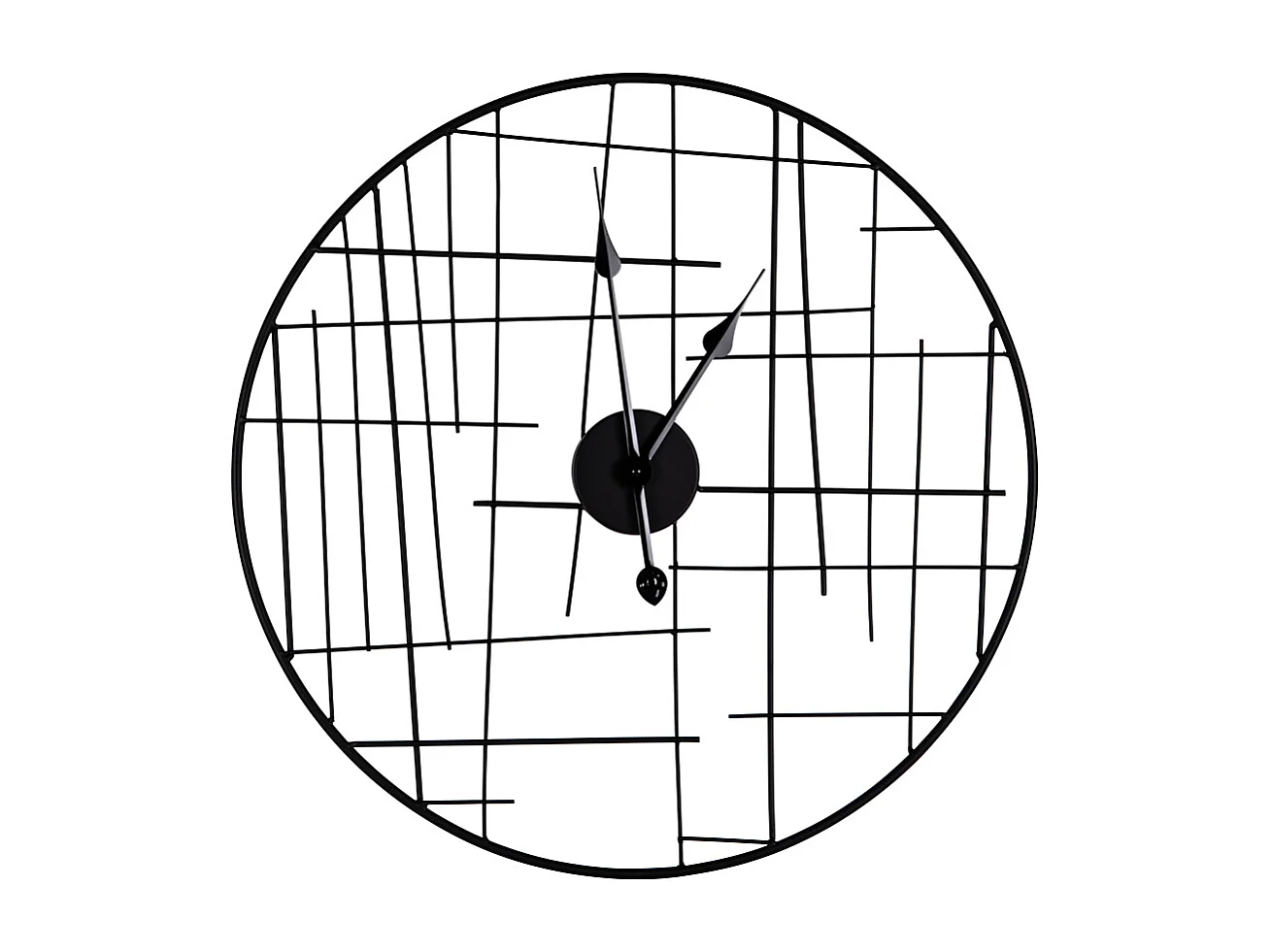 Horloge noire métal filaire 60 cm