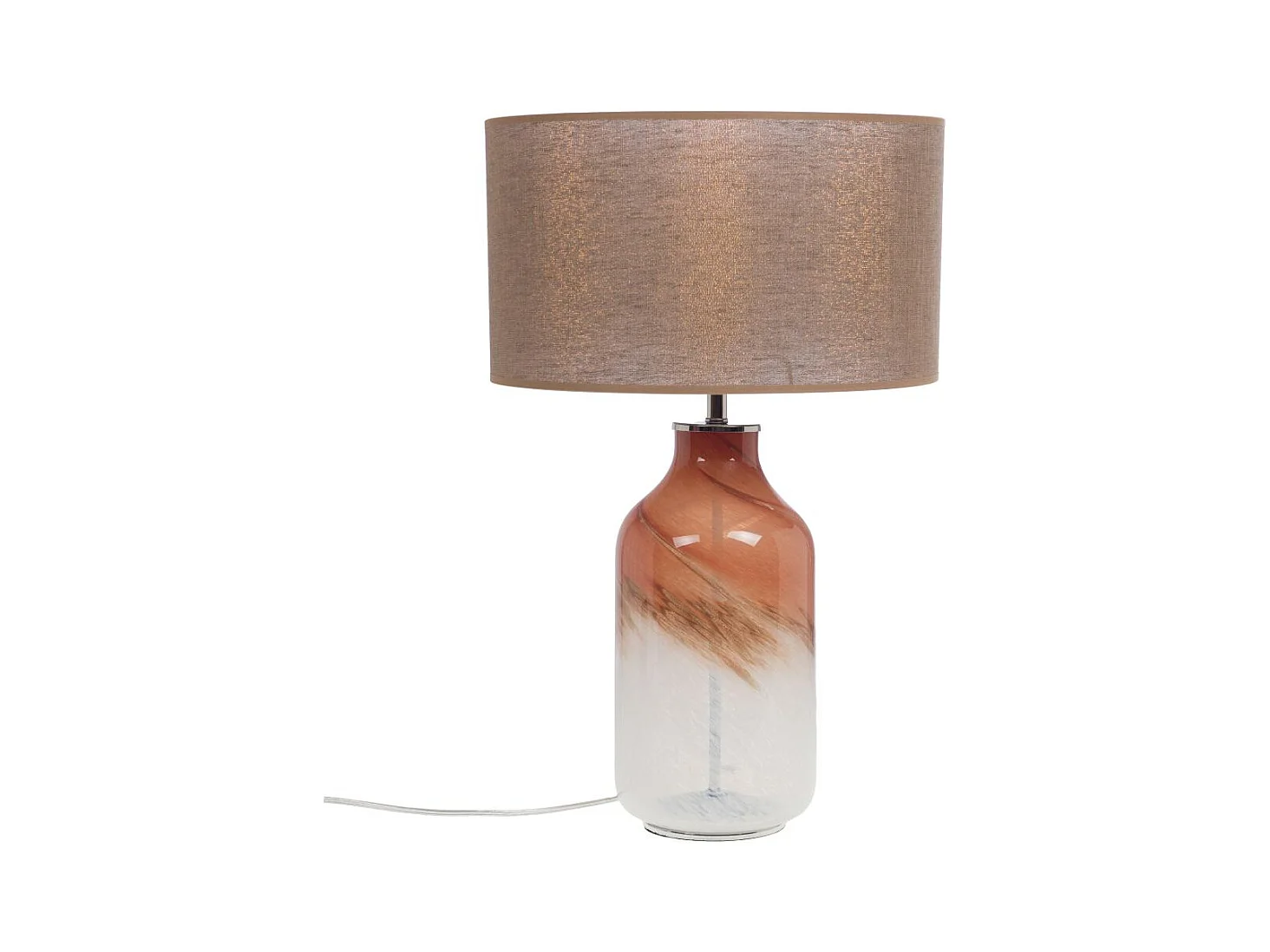 Lampe Tina rouge abat jour en lin