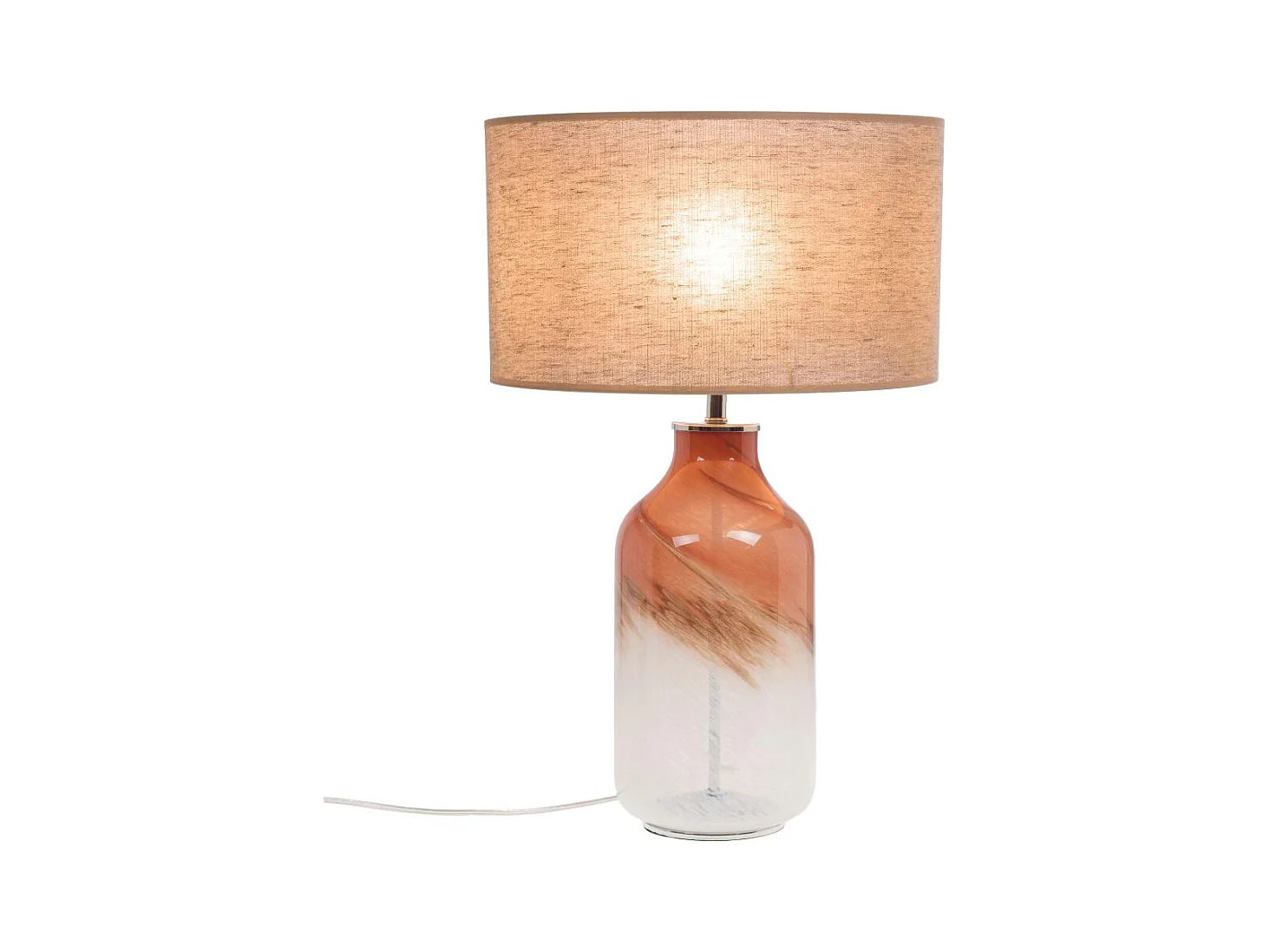 Lampe Tina rouge abat jour en lin