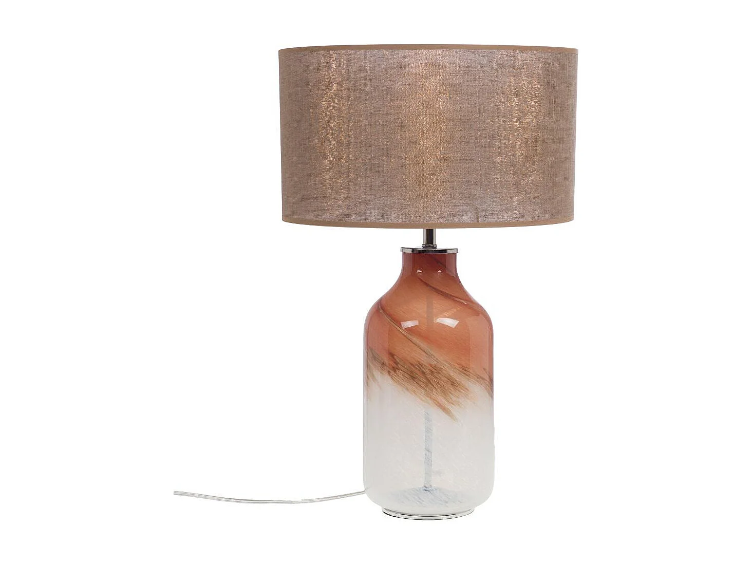 Lampe Tina rouge abat jour en lin