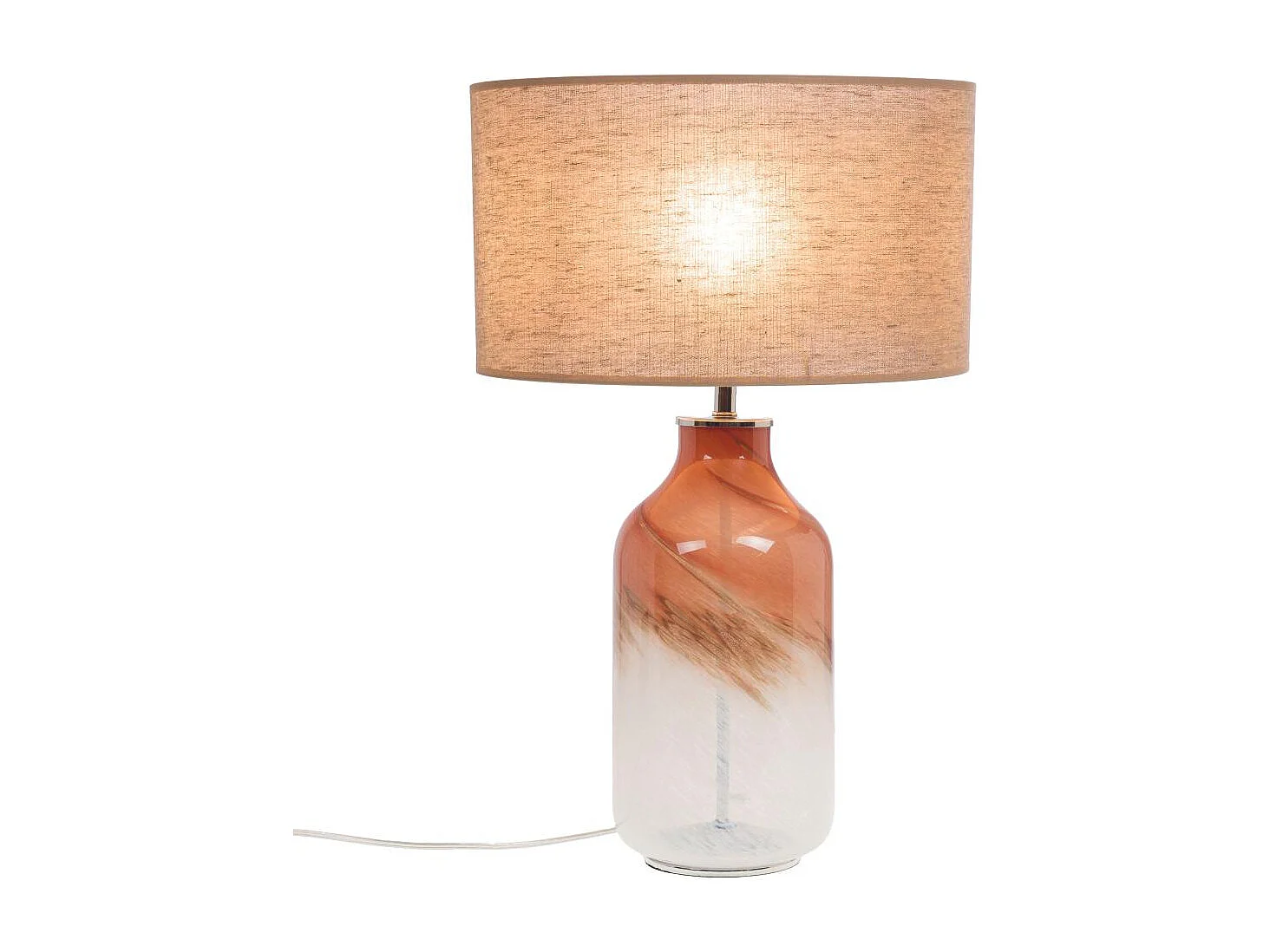 Lampe Tina rouge abat jour en lin