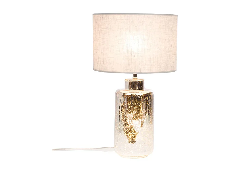 Lampe Jade en verre et en lin