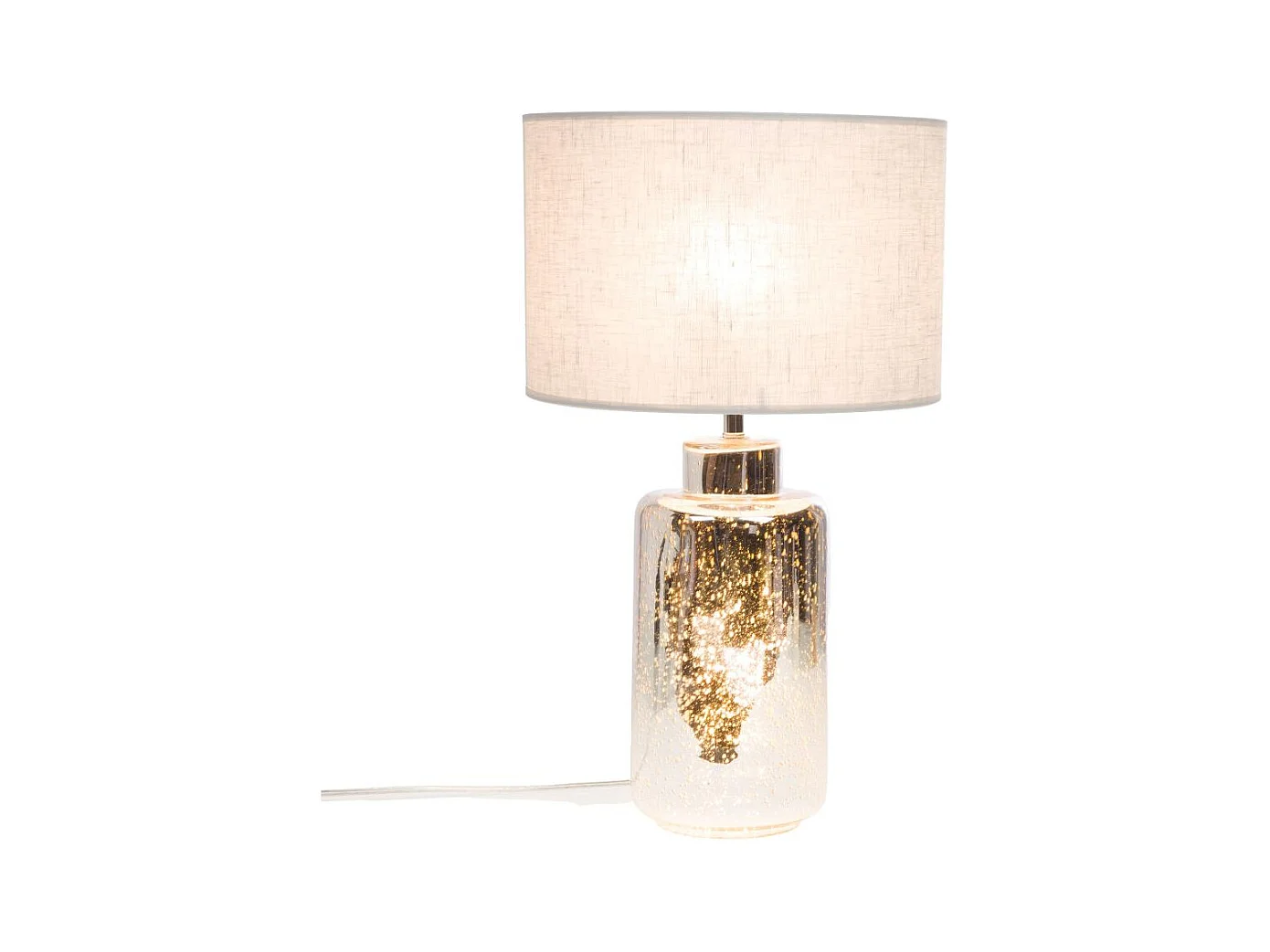 Lampe Jade en verre et en lin