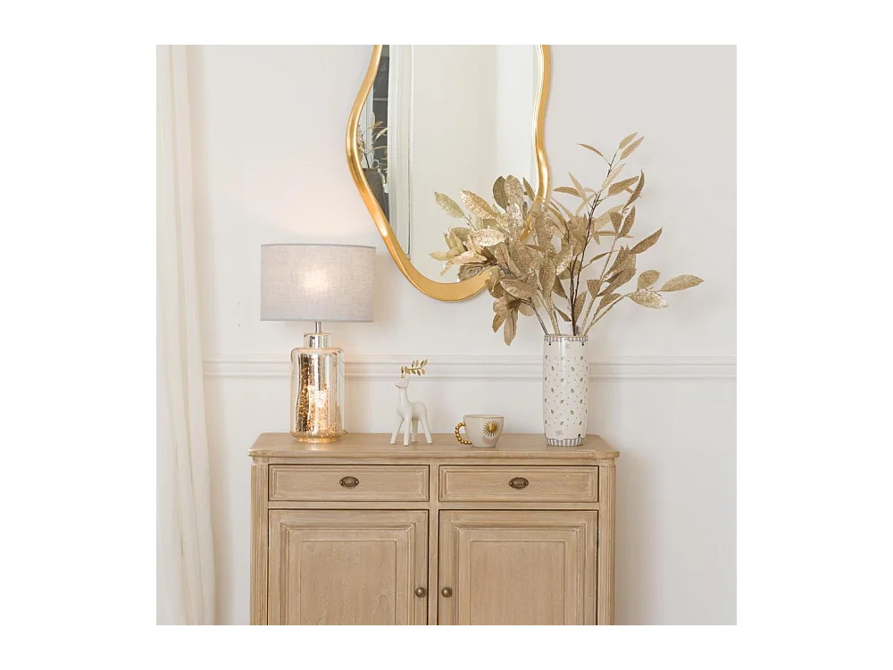 Lampe Jade en verre et en lin