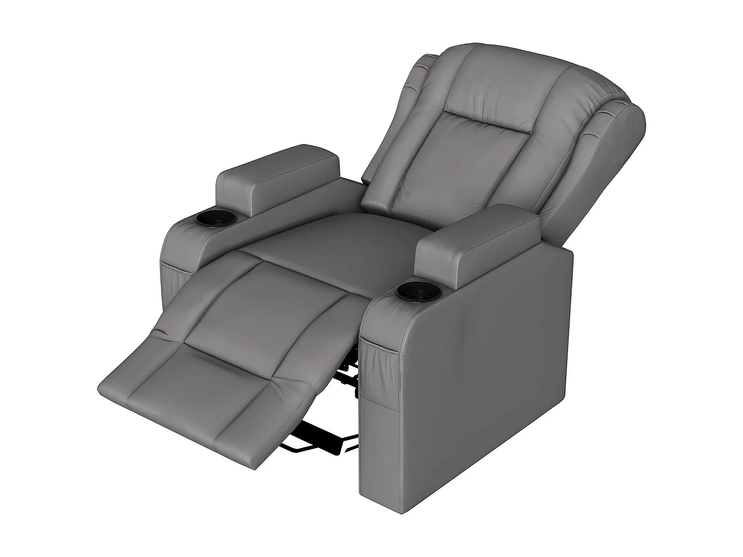 Fauteuil massant - avec chaleur lombaire - Fauteuil inclinable avec élévation électrique - poches latérales - 2 porte gobelets - repose-pieds extensible