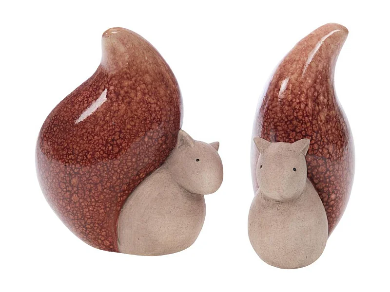 Lot de 2 écureuils terracotta