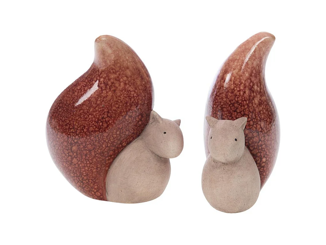 Lot de 2 écureuils terracotta