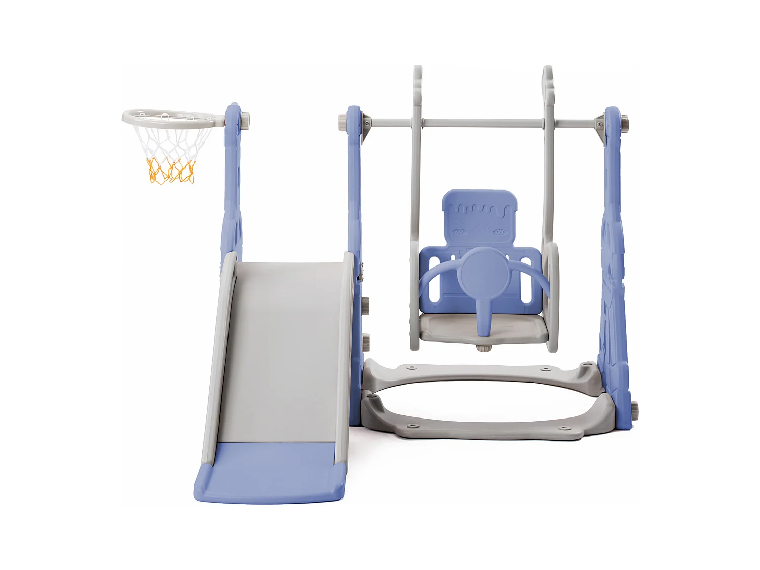 Toboggan pour Enfant 4 en 1 avec Swing, Panier de Basket, Aire de Jeux intérieure et extérieure, Ensemble de Toboggan pour Enfants