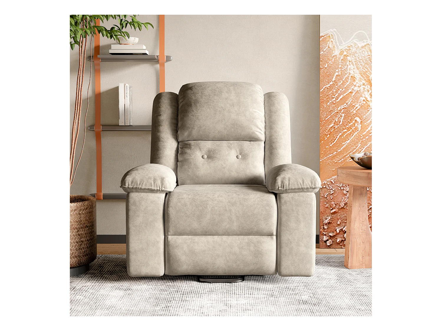 Fauteuil de Massage électrique, Fauteuil Relax avec 8 Zones de Massage Puissantes et 2 Points Chaleur, Repose-Pieds, Poches, Marron